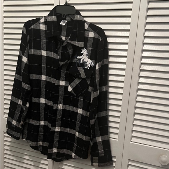 B Distribution by Philadelphia PA clothing Tops - # 0778 + Black and White Plaid Shirt with WHT Patch